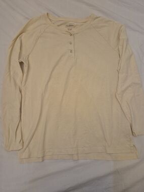 L.L. Bean Soft Cream Henley Shirt - Long Sleeve
